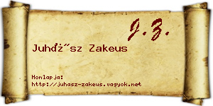 Juhász Zakeus névjegykártya